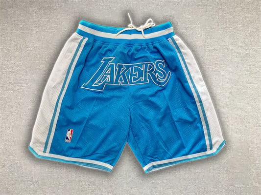 Los Angeles Lakers Just Don Light Blue White Shorts