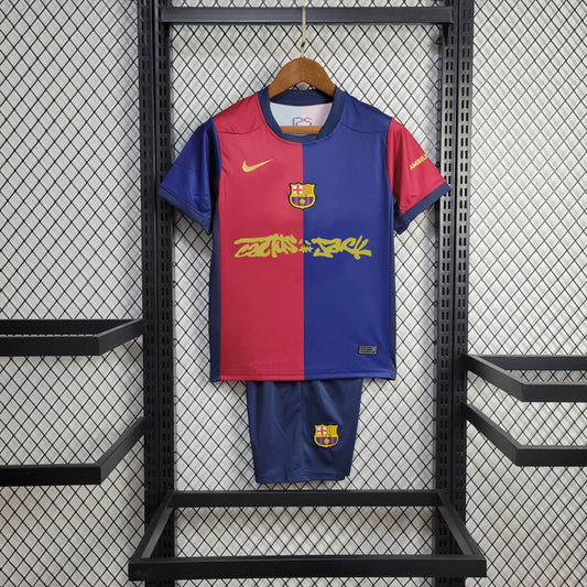 FCBarcelona x Travis Scott 24/25 Home Kids Set