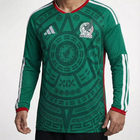 חולצת משחק רשמית בית נבחרת מקסיקו שרוול ארוך מונדיאל 2026