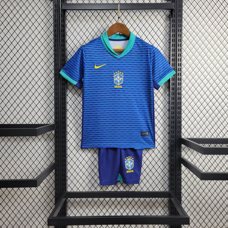 Brazil Copa America 2024 Away Kids Set