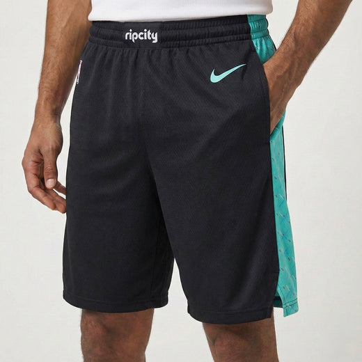 מכנסיי משחק רשמיים פורטלנד טריילבלייזרס בצבע שחור תכלת