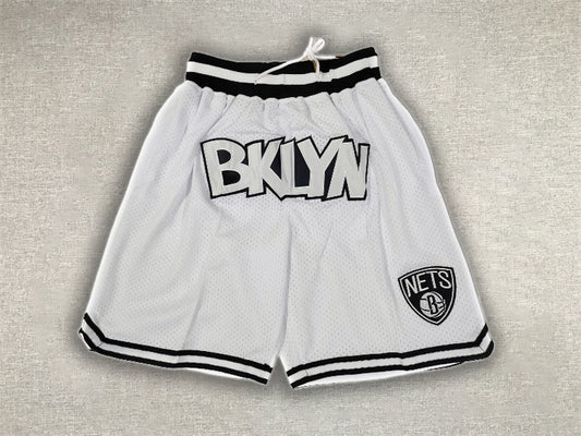 Brooklyn Nets Just Don White Shorts