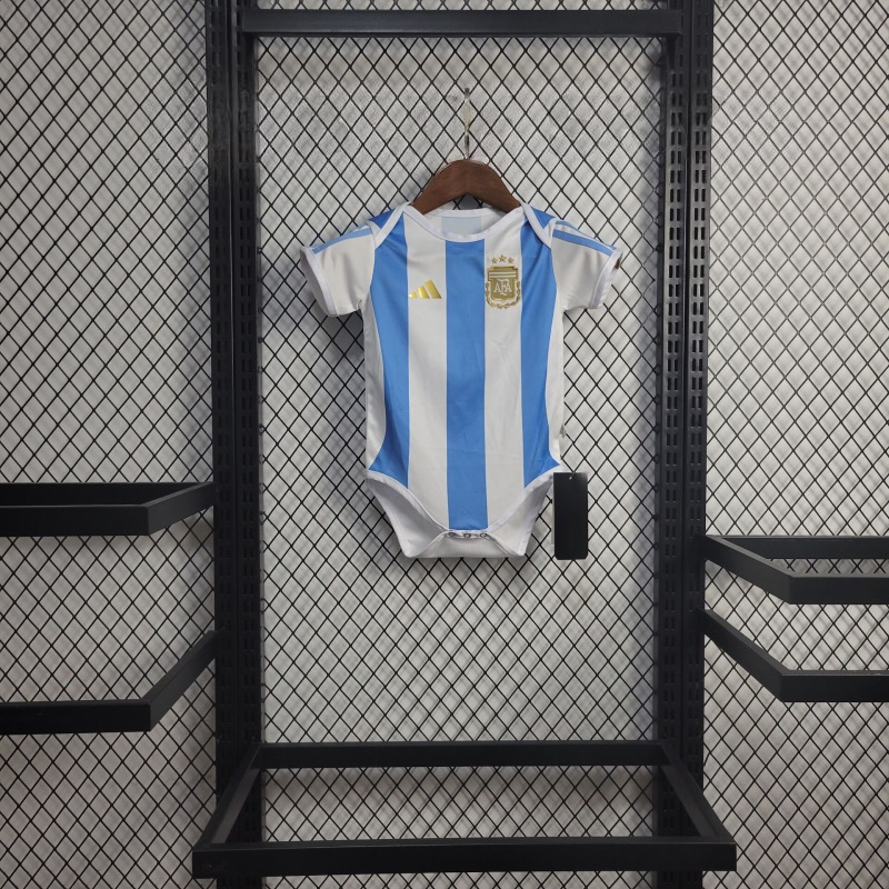 Argentina Copa America 2024 Home Babies Body Shirt