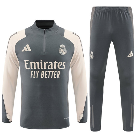 Real Madrid 24/25 Cream & Grey Sleeves Training Set