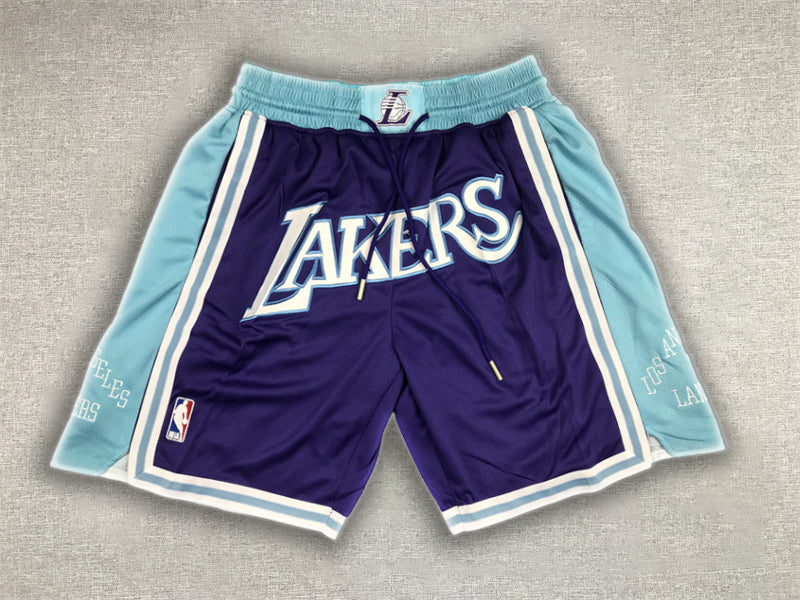 Los Angeles Lakers Just Don Purple Light Blue Shorts