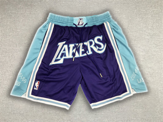 Los Angeles Lakers Just Don Purple Light Blue Shorts