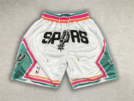 San Antonio Spurs Just Don White Shorts