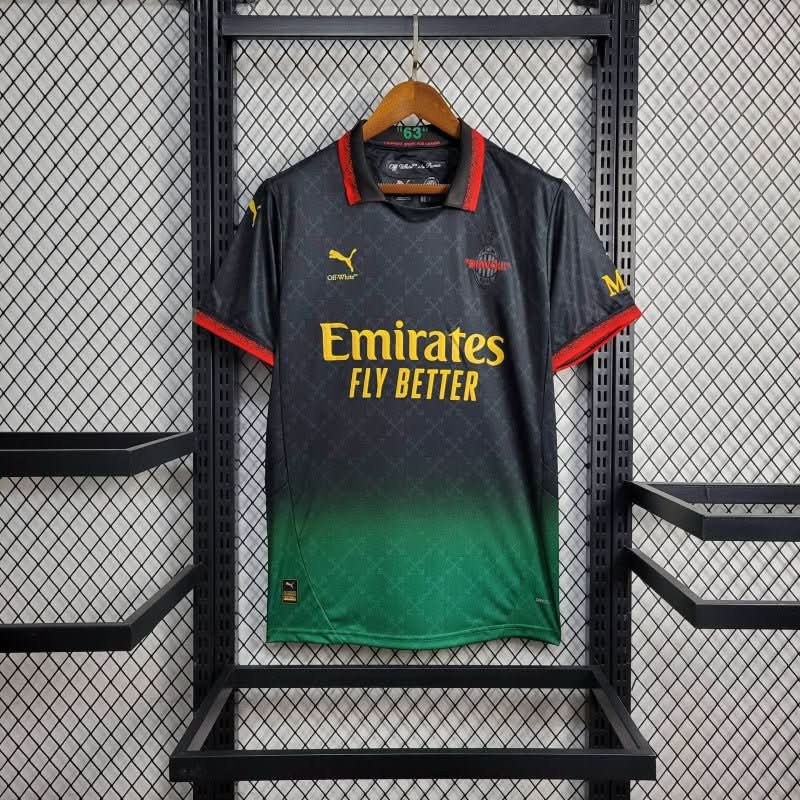 AC Milan X Off White 24/25 Fourth Black Shirt - TheFutbolistaCloset