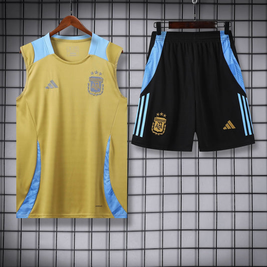 Argentina Gold Light Blue Training Shirt - TheFutbolistaCloset
