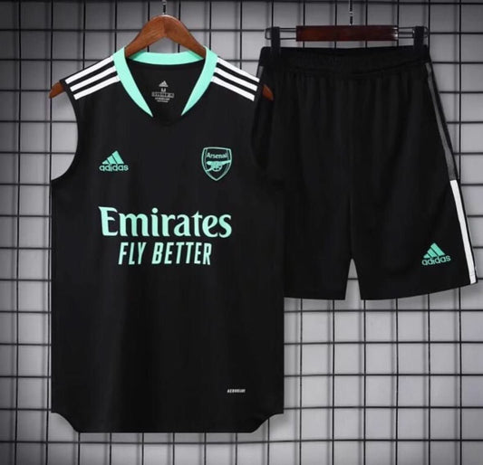 Arsenal 22/23 Black & Light Blue Training Shirt - TheFutbolistaCloset