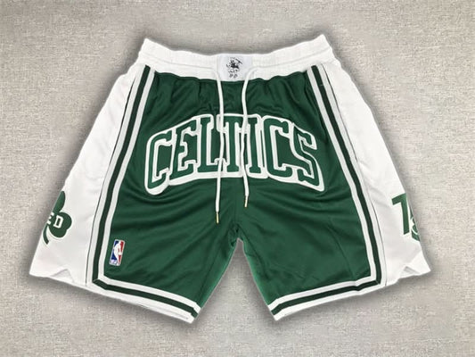 Boston Celtics Just Don White Green Shorts - TheFutbolistaCloset