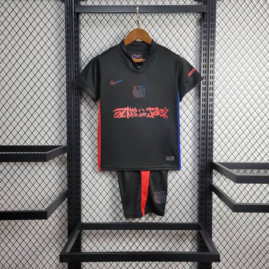 FCBarcelona x Travis Scott 24/25 Away Kids Set - TheFutbolistaCloset