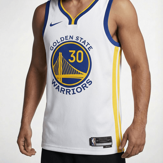 גופיית משחק רשמית גולדן סטייט ווריירס לבנה - TheFutbolistaCloset