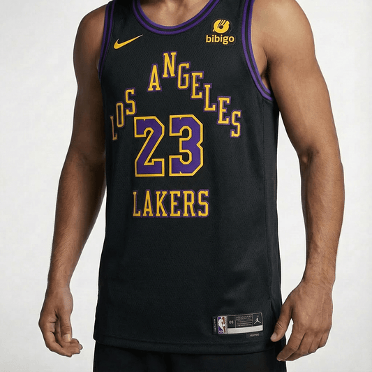 גופיית משחק רשמית לוס אנג׳לס לייקרס שחורה - TheFutbolistaCloset