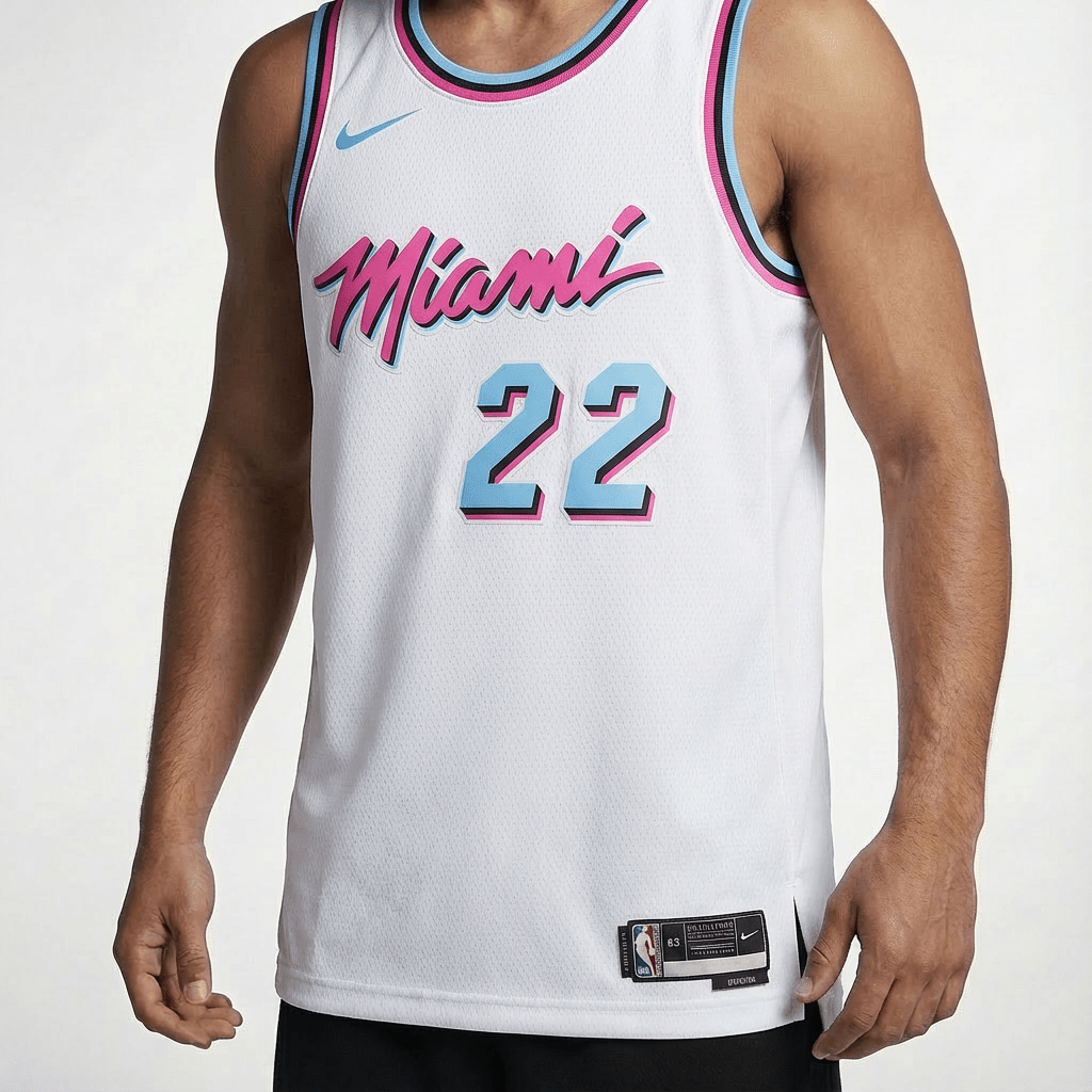 גופיית משחק רשמית מיאמי היט לבנה - TheFutbolistaCloset