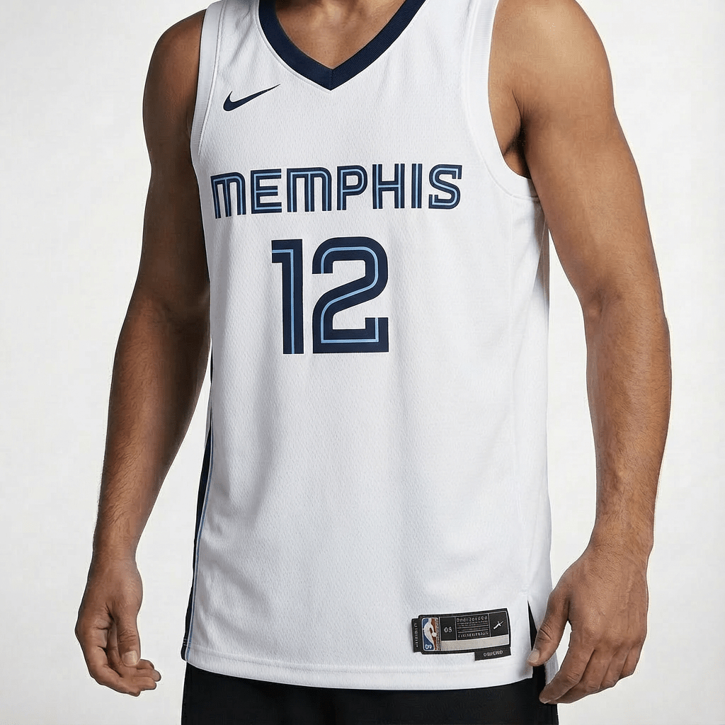 גופיית משחק רשמית ממפיס גריזליס לבנה - TheFutbolistaCloset