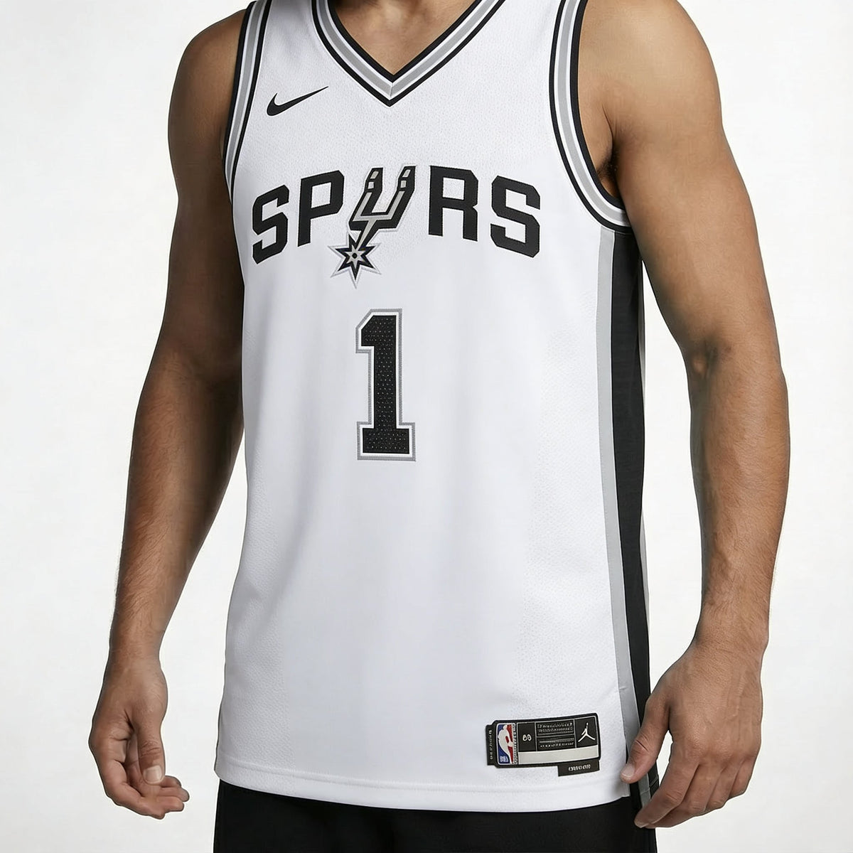 גופיית משחק רשמית סן אנטוניו ספרס לבנה - TheFutbolistaCloset