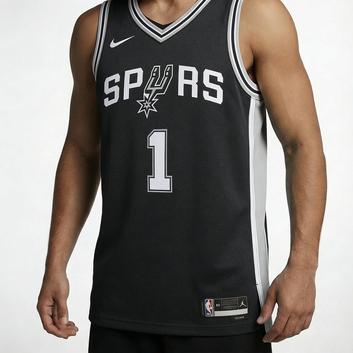 גופיית משחק רשמית סן אנטוניו ספרס שחורה - TheFutbolistaCloset