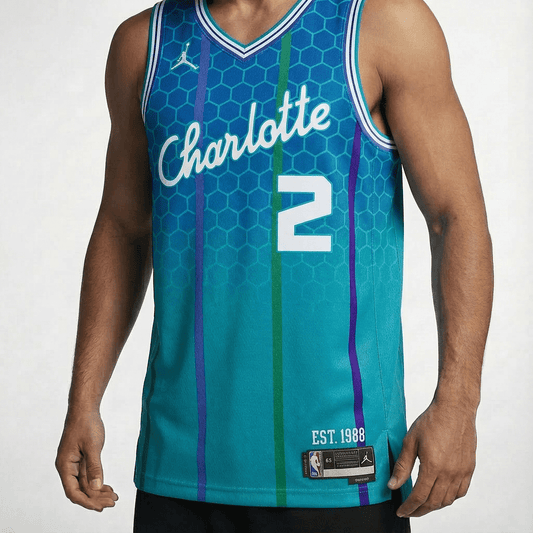 גופיית משחק רשמית שרלוט הורנטס כחולה - TheFutbolistaCloset