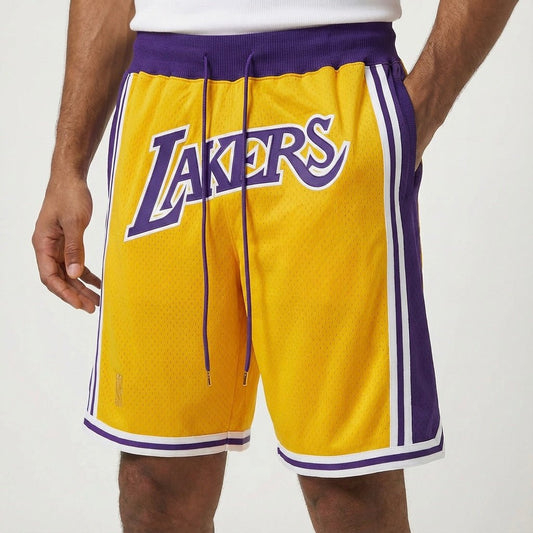 מכנסיי ג׳אסט דון לוס אנג׳לס לייקרס בצבע צהוב סגול - TheFutbolistaCloset