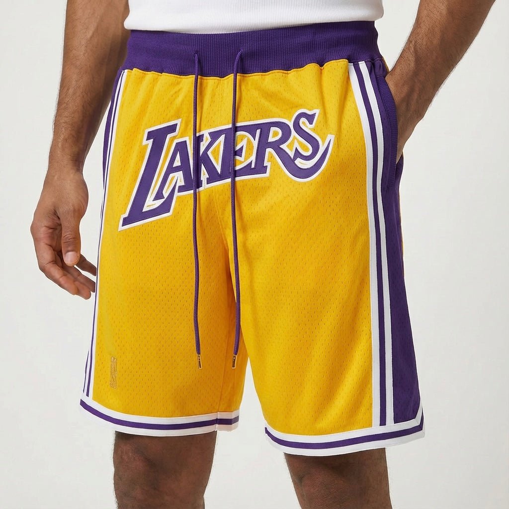 מכנסיי ג׳אסט דון לוס אנג׳לס לייקרס בצבע צהוב סגול - TheFutbolistaCloset