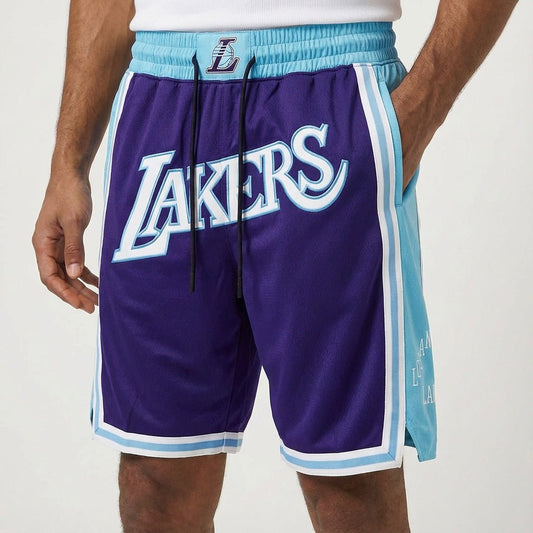 מכנסיי ג׳אסט דון לוס אנג׳לס לייקרס בצבע סגול וכחול בהיר - TheFutbolistaCloset