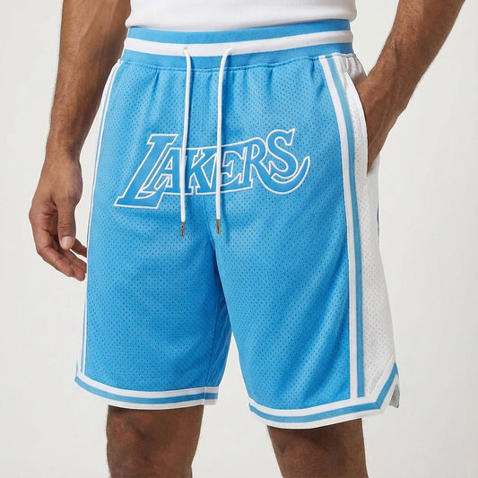 מכנסיי ג׳אסט דון לוס אנג׳לס לייקרס בצבע כחול בהיר ולבן - TheFutbolistaCloset
