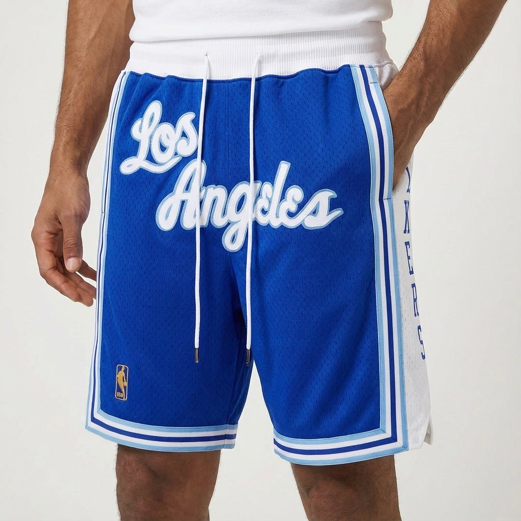 מכנסיי ג׳אסט דון לוס אנג׳לס לייקרס בצבע כחול לבן - TheFutbolistaCloset