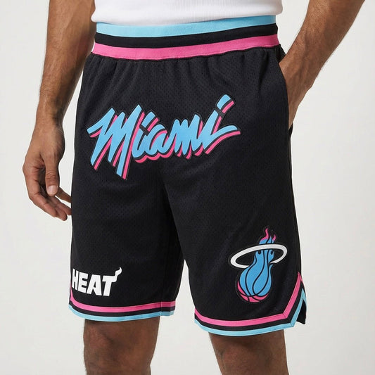 מכנסיי ג׳אסט דון מיאמי היט בצבע שחור ורוד - TheFutbolistaCloset