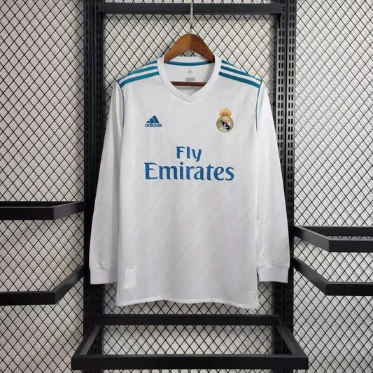Real Madrid 17/18 Home Shirt Long Sleeve - TheFutbolistaCloset