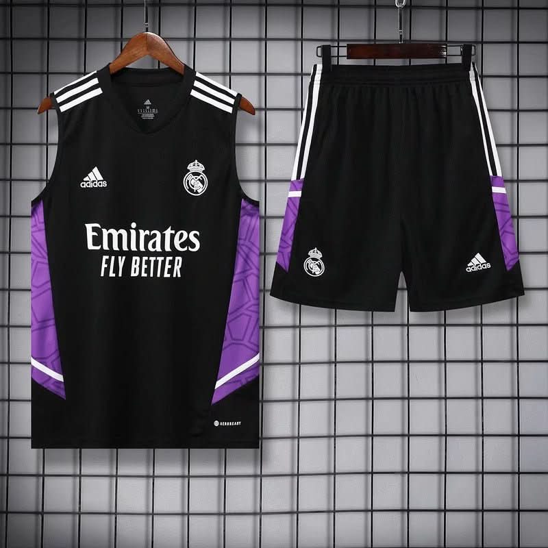Real Madrid 22/23 Black Purple Training Shirt - TheFutbolistaCloset