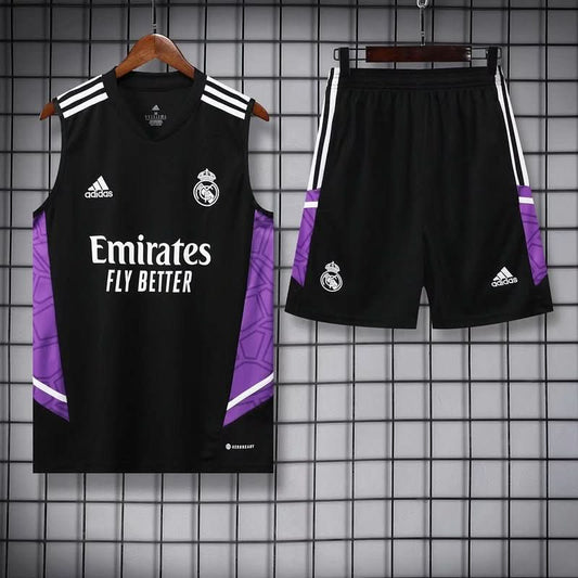Real Madrid 22/23 Black Purple Training Shirt - TheFutbolistaCloset