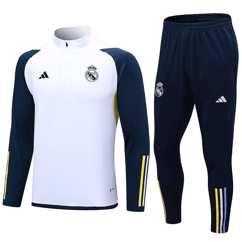 Real Madrid 23/24 White Blue Training Set - TheFutbolistaCloset