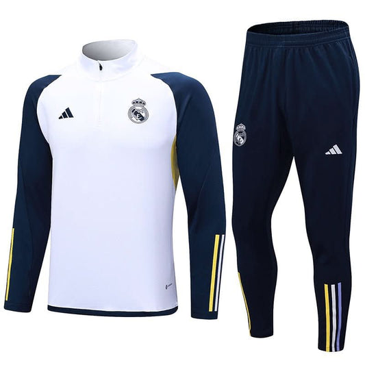 Real Madrid 23/24 White Blue Training Set - TheFutbolistaCloset