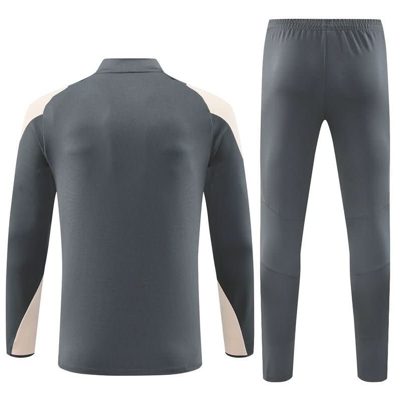 Real Madrid 24/25 Cream & Grey Sleeves Training Set - TheFutbolistaCloset
