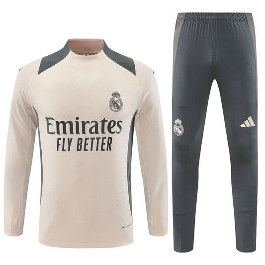 Real Madrid 24/25 Cream & Grey Training Set - TheFutbolistaCloset