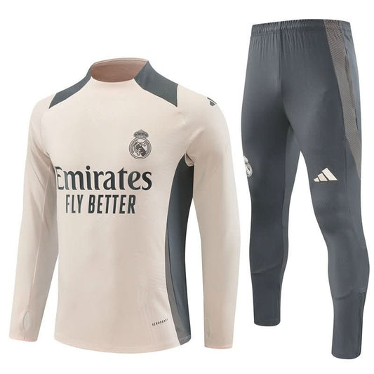 Real Madrid 24/25 Cream & Grey Training Set - TheFutbolistaCloset
