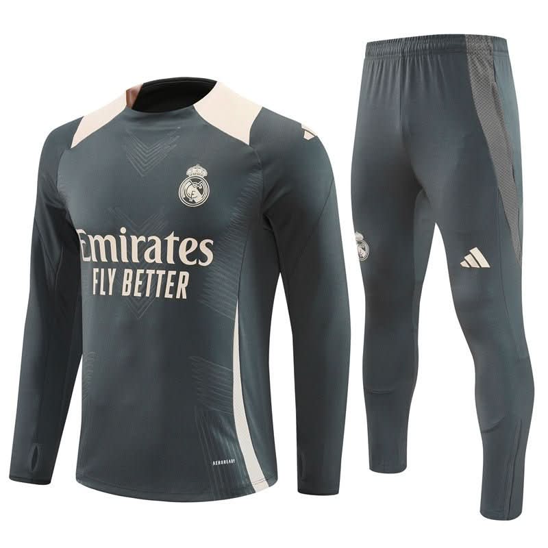 Real Madrid 24/25 Grey & Cream Training Set - TheFutbolistaCloset