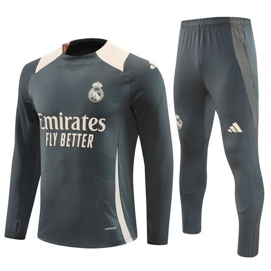 Real Madrid 24/25 Grey & Cream Training Set - TheFutbolistaCloset