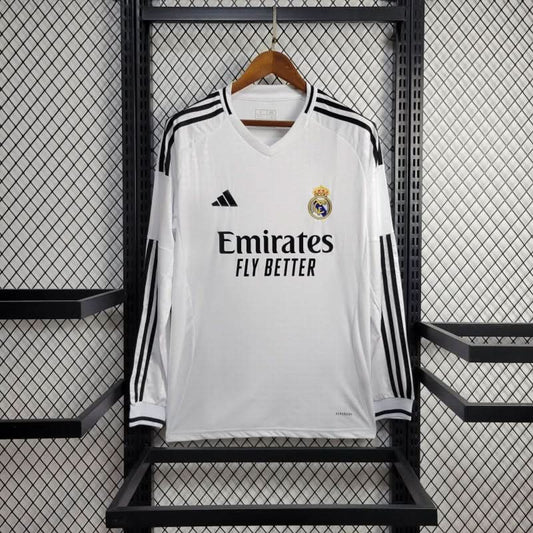 Real Madrid 24/25 Home Shirt Long Sleeve - TheFutbolistaCloset