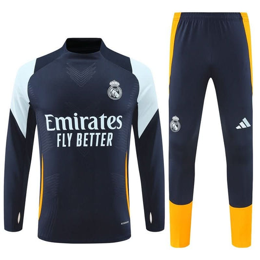 Real Madrid 24/25 Navy & Orange Training Set - TheFutbolistaCloset