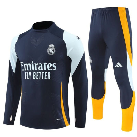 Real Madrid 24/25 Navy & Orange Training Set - TheFutbolistaCloset