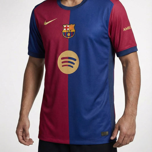 חולצת משחק רשמית ברצלונה בית 24/25 לוגו קצר - TheFutbolistaCloset