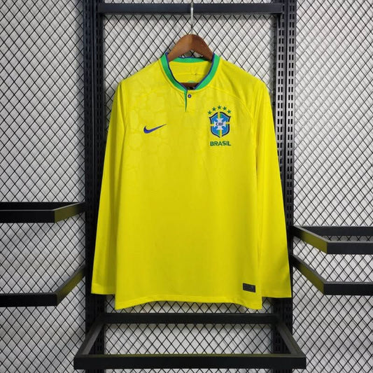 חולצת משחק ברזיל בית 2022 שרוול ארוך - TheFutbolistaCloset