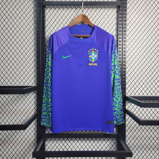 חולצת משחק ברזיל חוץ 2022 שרוול ארוך - TheFutbolistaCloset