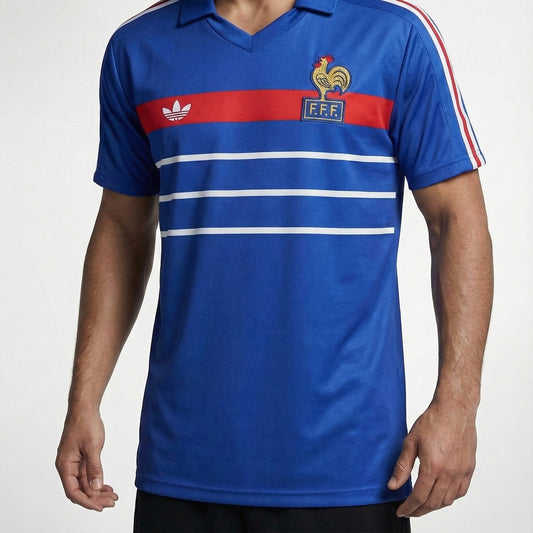 חולצת משחק צרפת בית 1986 - TheFutbolistaCloset